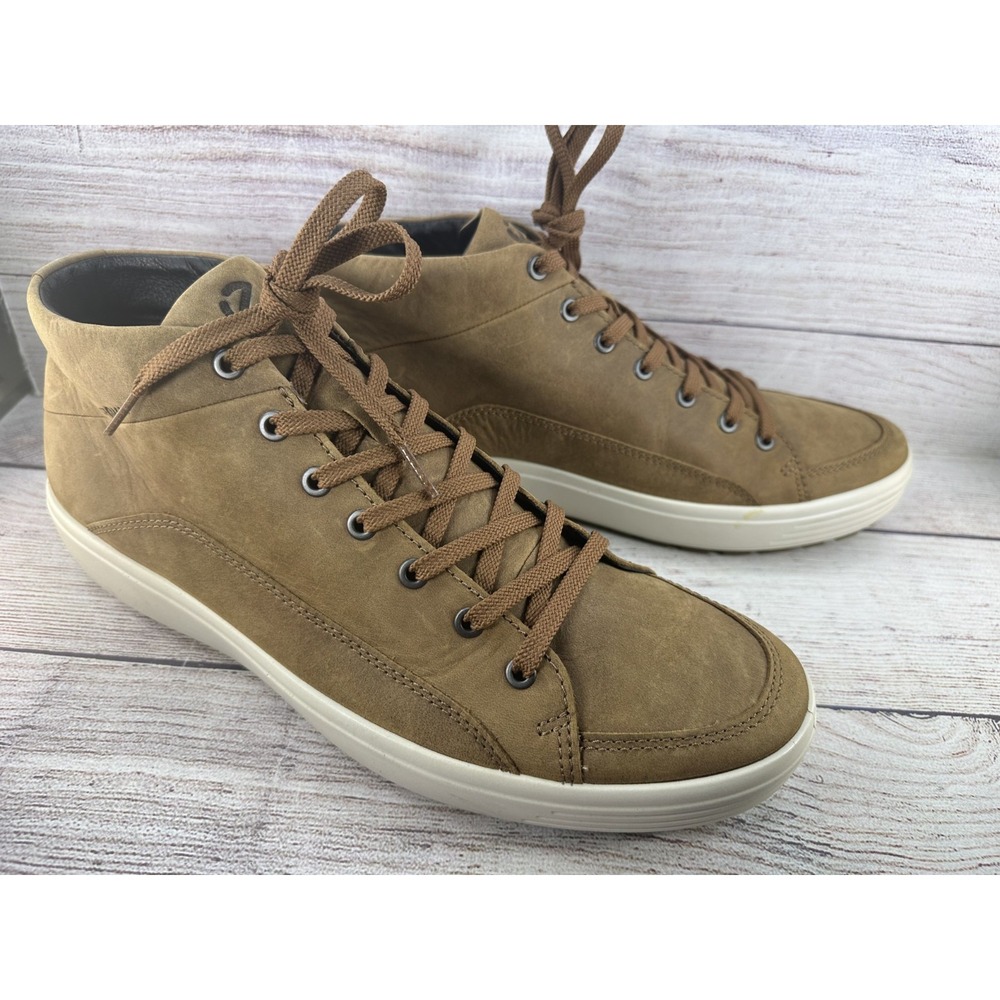 ECCO Brown Soft 7 Tred Men's High-Top Lace Up Sneaker Shoes Size 13-13.5 NWOB